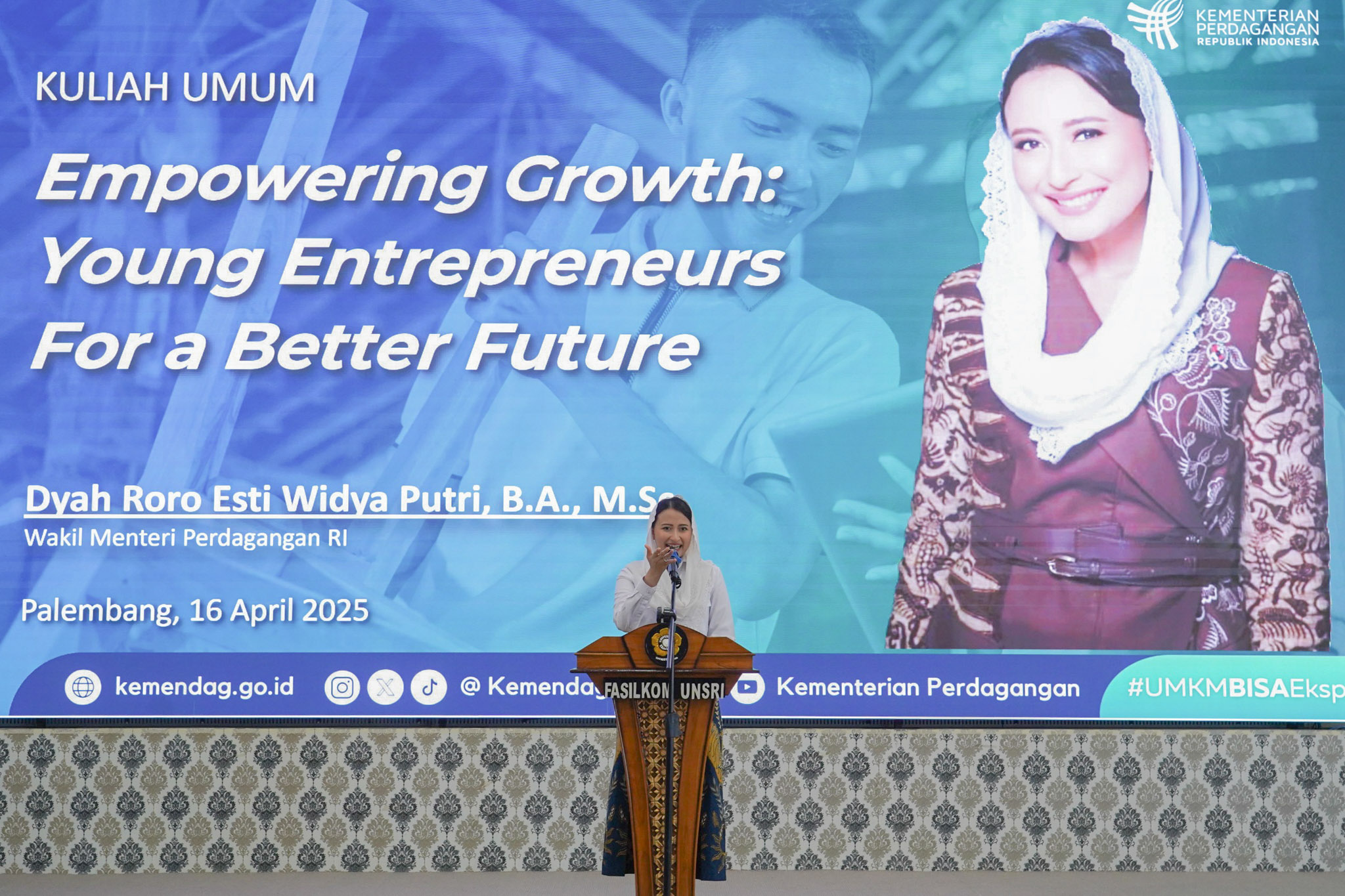 Kuliah Umum Wamendag di Universitas Sriwijaya