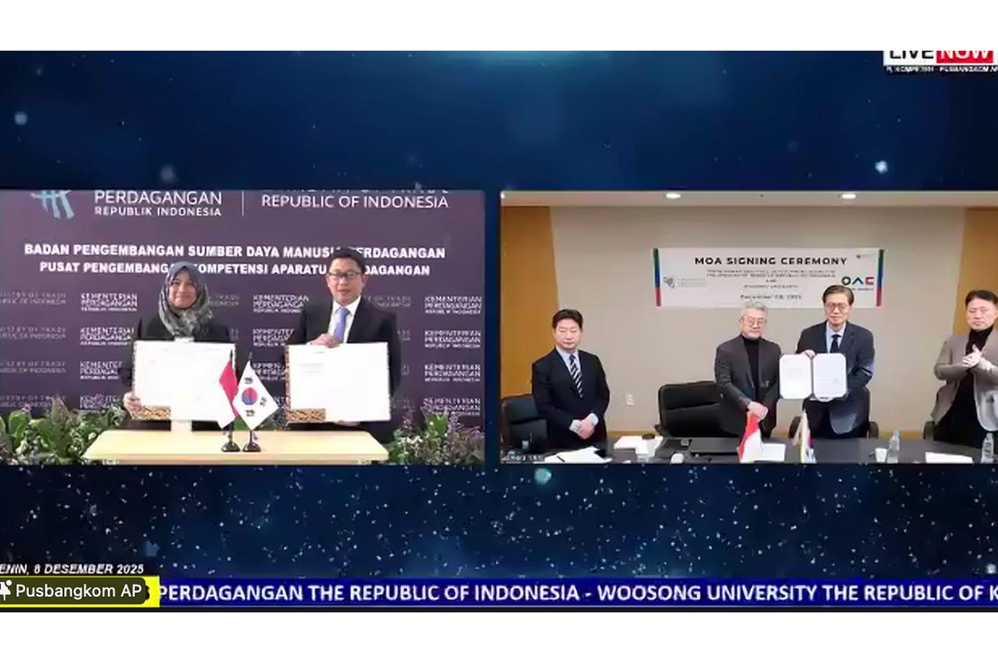 Kemendag Tandatangani Nota Kesepahaman dengan Woosong University, Korea Selatan