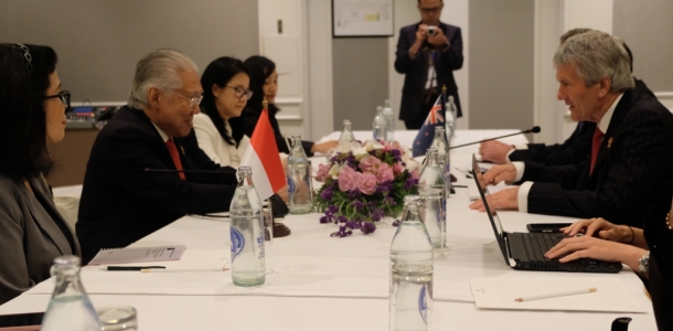 Pertemuan tersebut khusus membahas upaya-upaya penyelesaian perundingan Kemitraan Ekonomi Komprehensif Regional (Regional Comprehensive Economic Partnership/RCEP) di bidang perdagangan barang, perdagangan jasa, dan investasi, termasuk eksplorasi kemungkinan pembentukan perjanjian perdagangan secara bilateral antara kedua negara.
