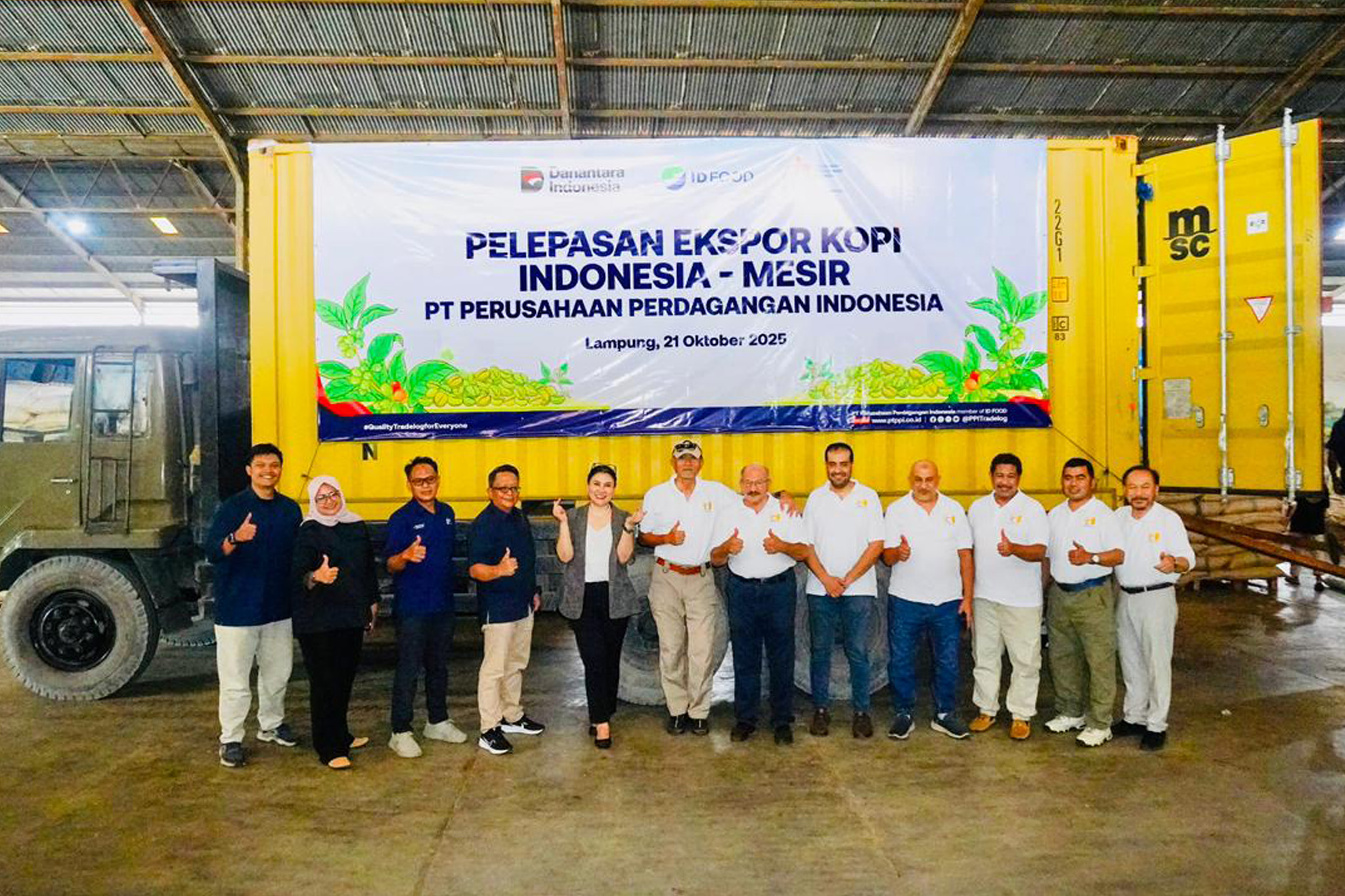 Pelepasan Ekspor Kopi Robusta ke Mesir di Lampung