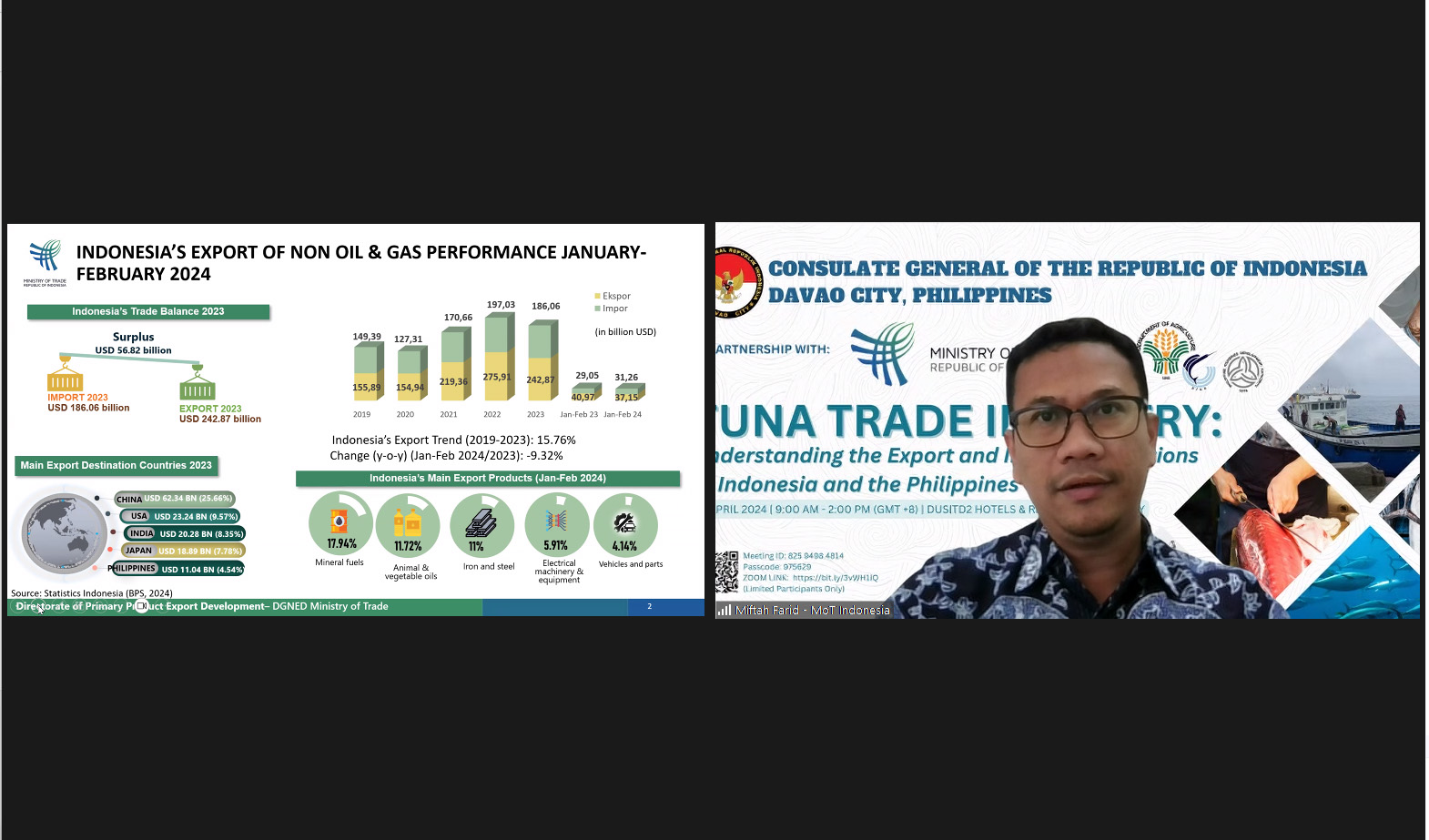 Kemendag pada Diskusi Kelompok Terpumpun Industri Perdagangan Tuna: Memahami Regulasi Ekspor dan Impor Indonesia dan Filipina