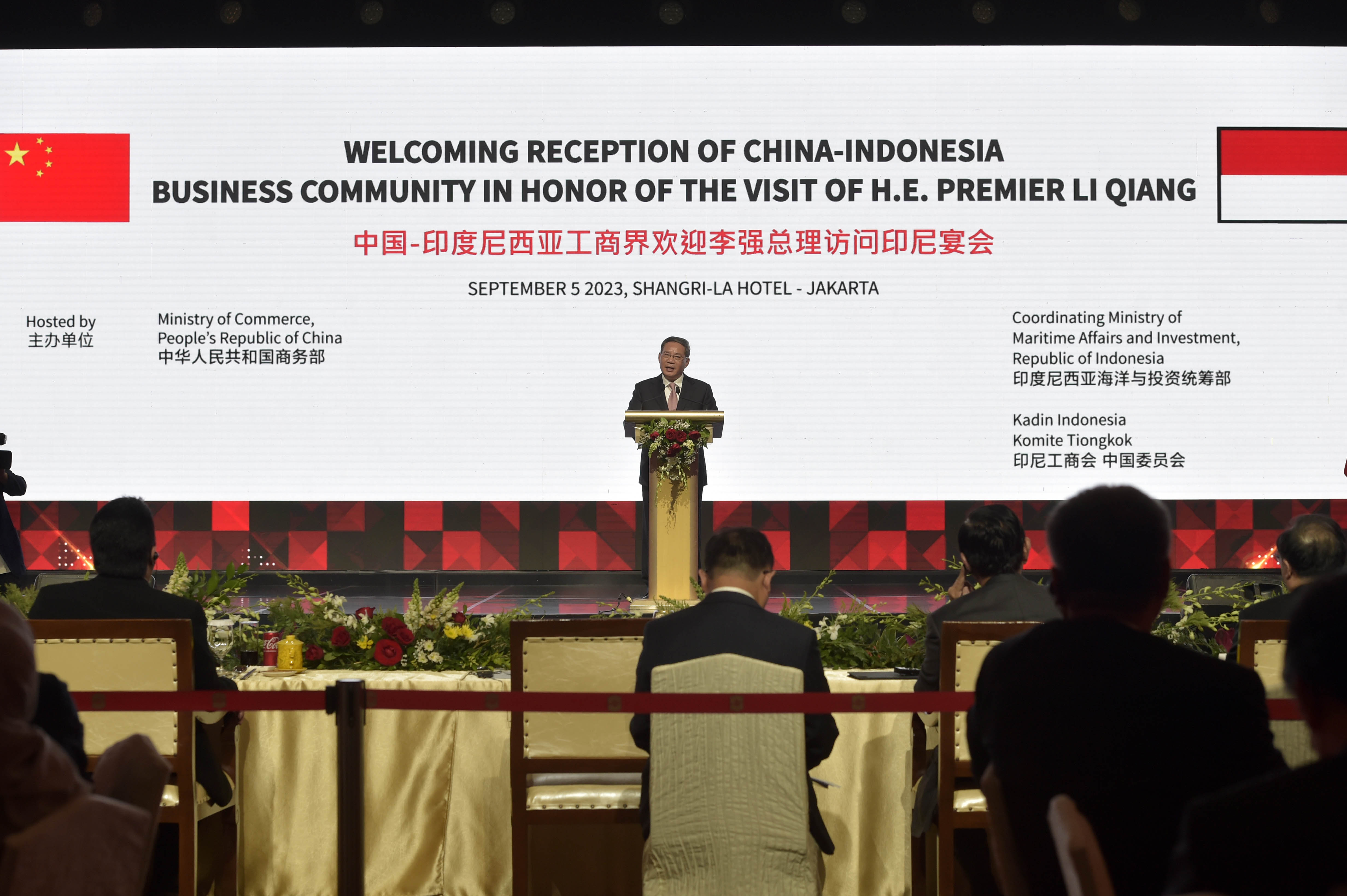 Menteri Perdagangan RI, Zulkifli Hasan menghadiri Indonesia-China Business Reception yang berlangsung di Jakarta, Selasa (5 Sep). Kegiatan tersebut dihadiri Perdana Menteri Republik Rakyat Tiongkok (RRT), Li Qiang.