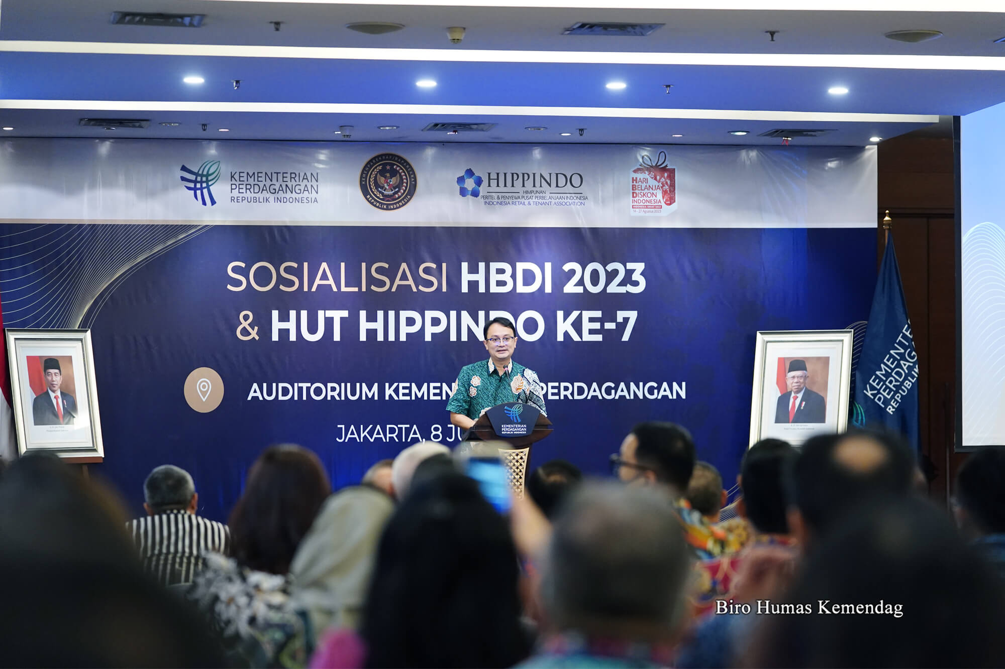 Wamendag pada Acara Sosialisasi Program Hari Belanja Diskon Indonesia (HBDI) 2023 dan Perayaan HUT HIPPINDO ke-7