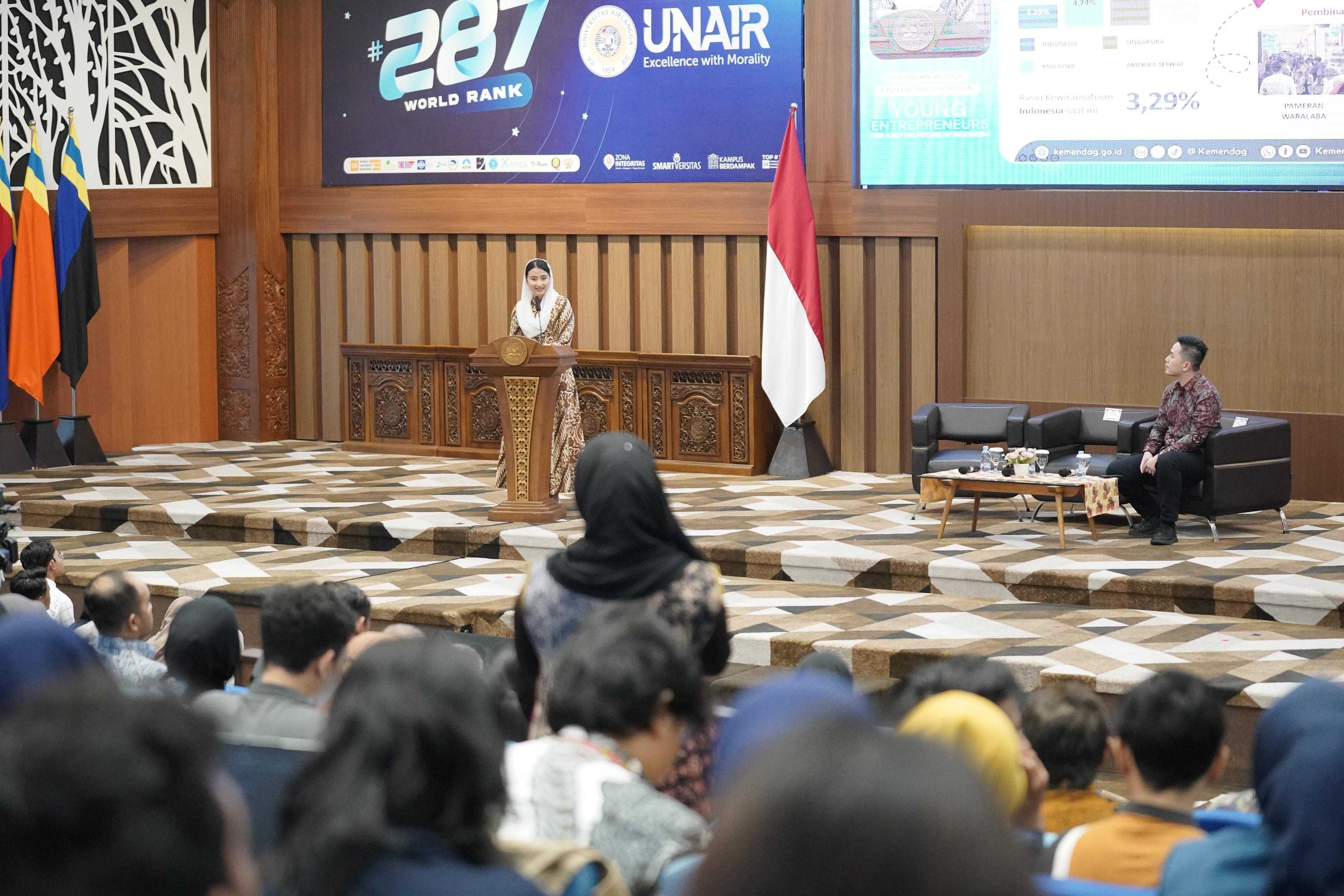 Dari Kampus ke Pasar Global, Wamendag Roro Bangkitkan Semangat Kewirausahaan Mahasiswa Unair