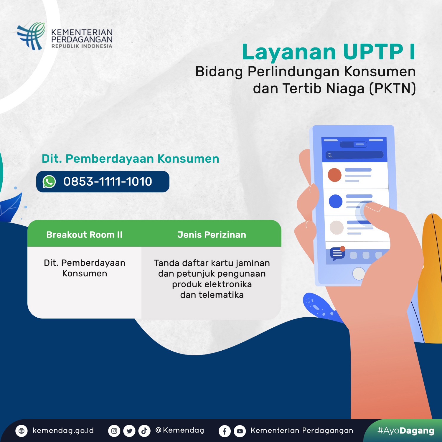 5 .Layanan UPTP I Bidang Perlindungan Konsumen dan Tertib Niaga