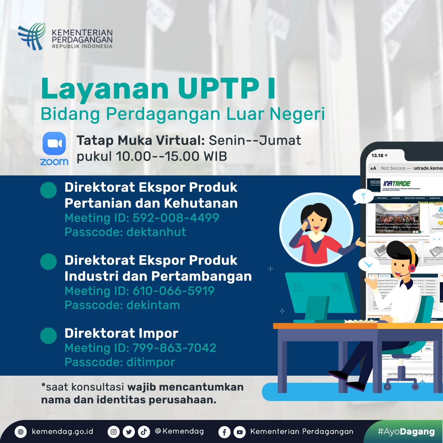 1. Layanan UPTP I Bidang Perdagangan Luar Negeri