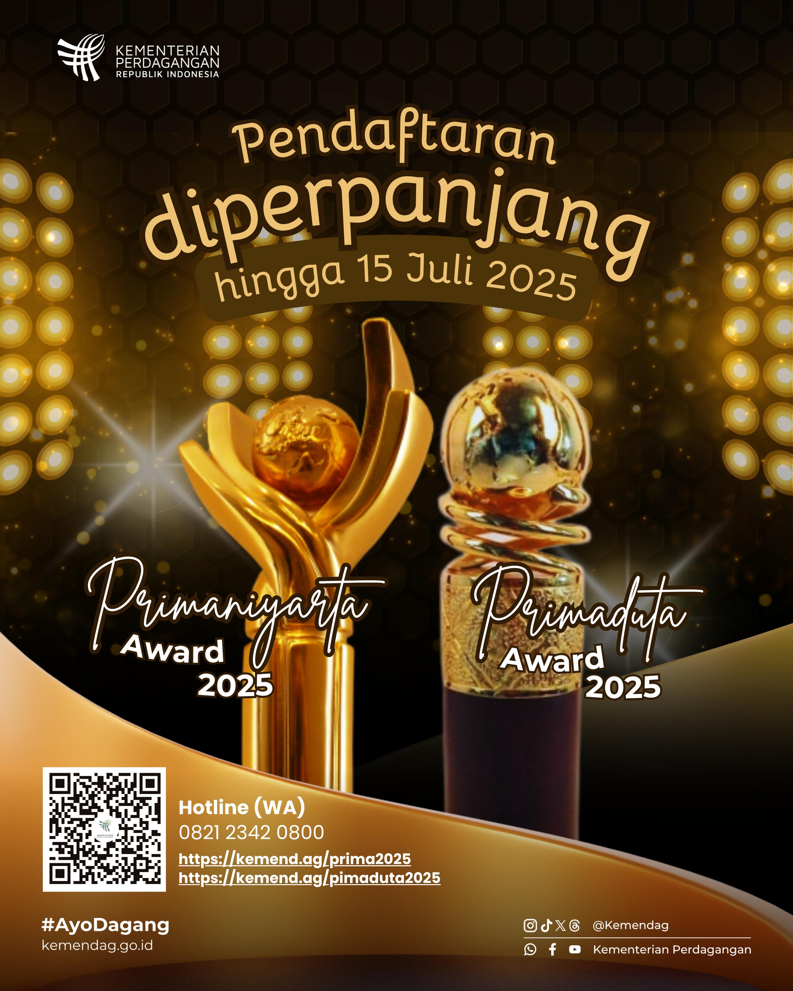 Pendaftaran Penghargaan Primaniyarta 2025 dan Penghargaan Primaduta 2025