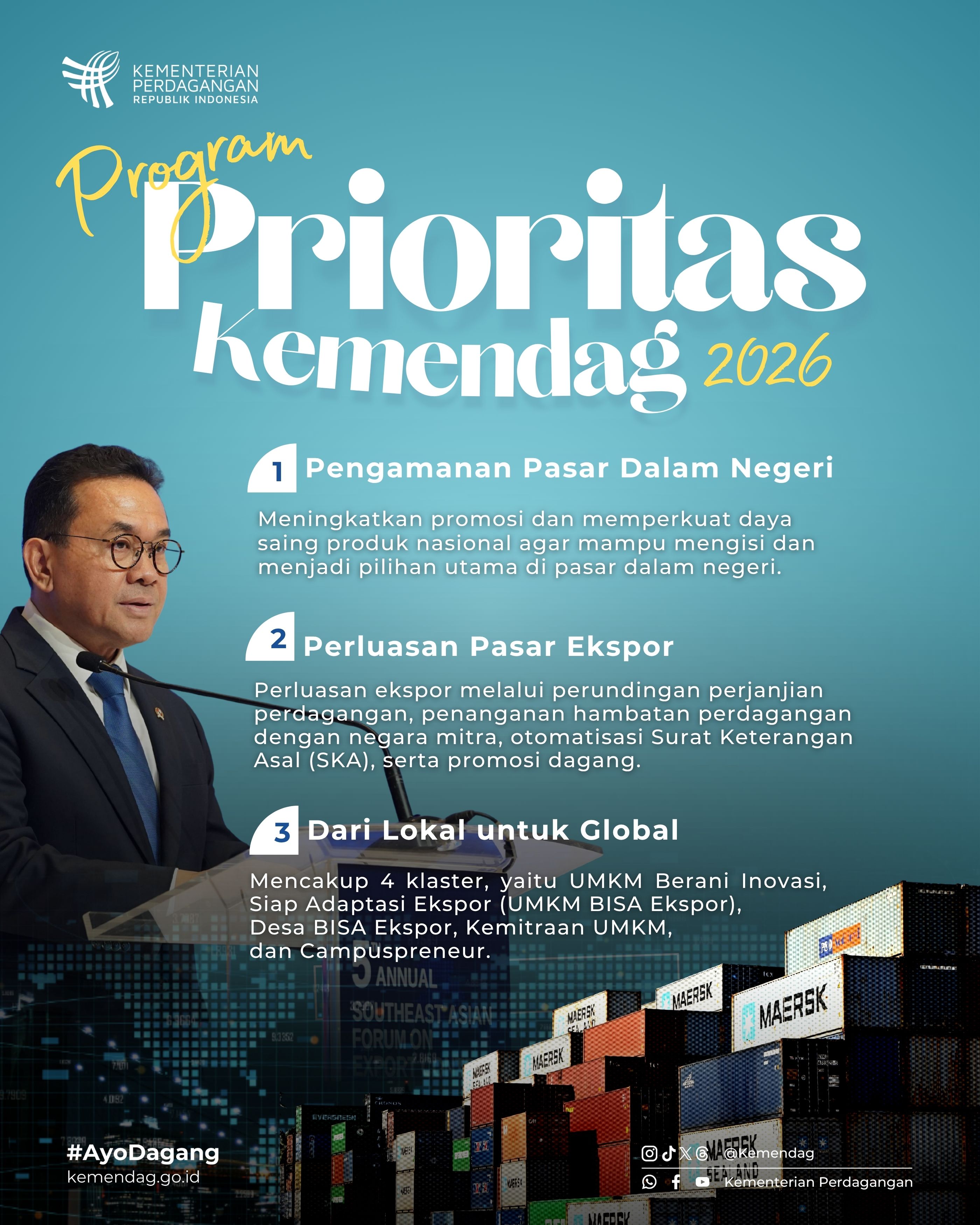 Tiga Program Prioritas Kemendag 2026